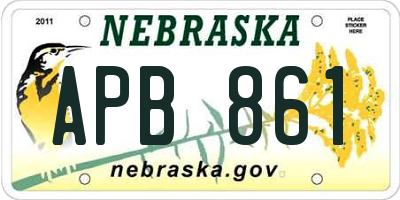 NE license plate APB861