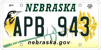 NE license plate APB943