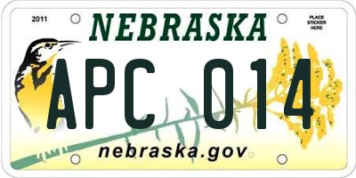 NE license plate APC014