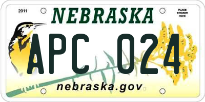 NE license plate APC024