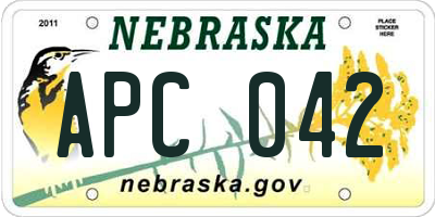 NE license plate APC042