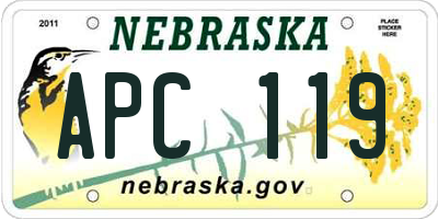 NE license plate APC119