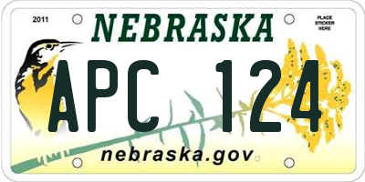 NE license plate APC124