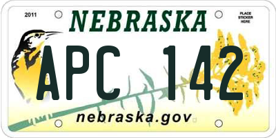 NE license plate APC142