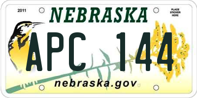 NE license plate APC144