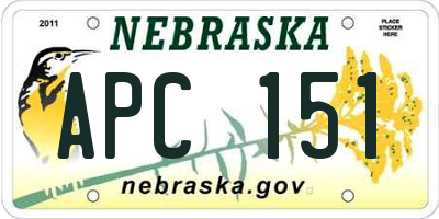 NE license plate APC151