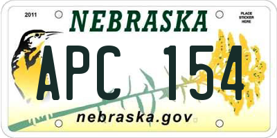 NE license plate APC154
