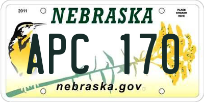 NE license plate APC170
