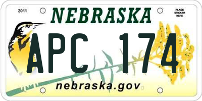 NE license plate APC174