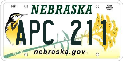 NE license plate APC211