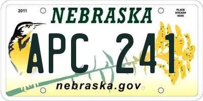NE license plate APC241