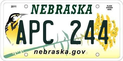 NE license plate APC244