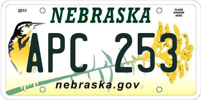 NE license plate APC253