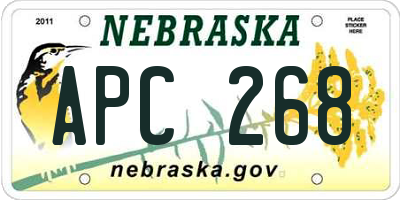 NE license plate APC268