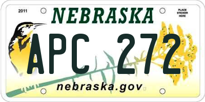 NE license plate APC272