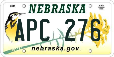 NE license plate APC276