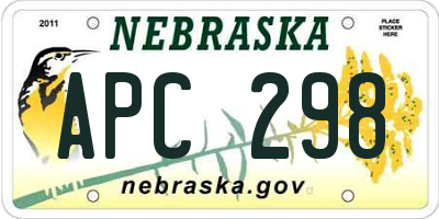 NE license plate APC298