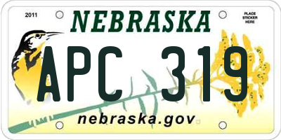 NE license plate APC319