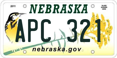 NE license plate APC321