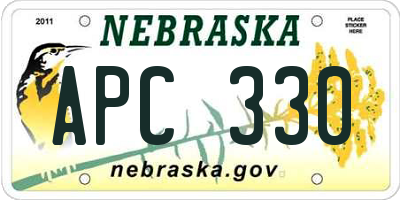 NE license plate APC330