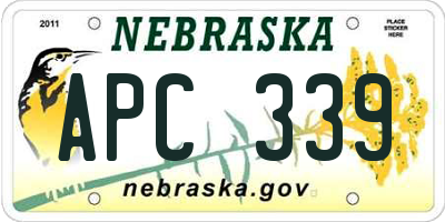 NE license plate APC339