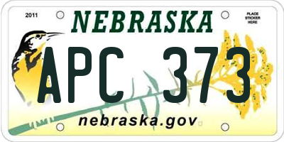 NE license plate APC373