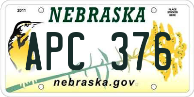 NE license plate APC376
