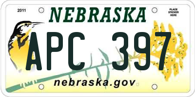 NE license plate APC397