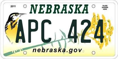 NE license plate APC424