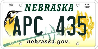 NE license plate APC435