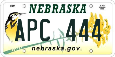 NE license plate APC444