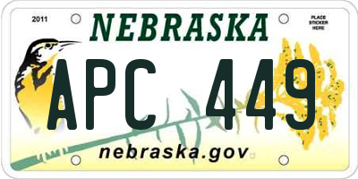 NE license plate APC449