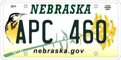 NE license plate APC460