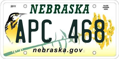 NE license plate APC468