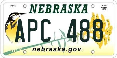 NE license plate APC488