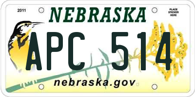 NE license plate APC514