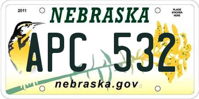 NE license plate APC532