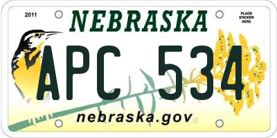 NE license plate APC534