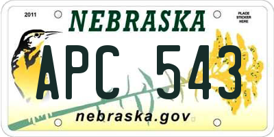 NE license plate APC543