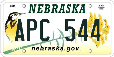 NE license plate APC544