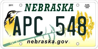 NE license plate APC548