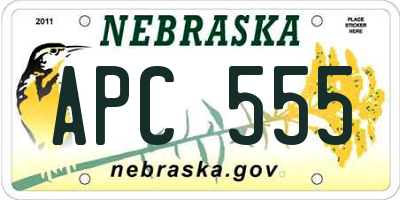 NE license plate APC555