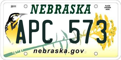 NE license plate APC573