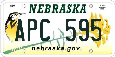 NE license plate APC595