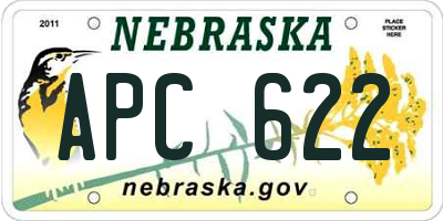 NE license plate APC622