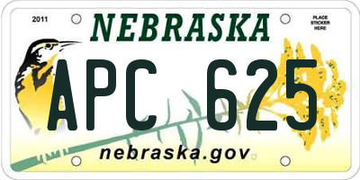 NE license plate APC625