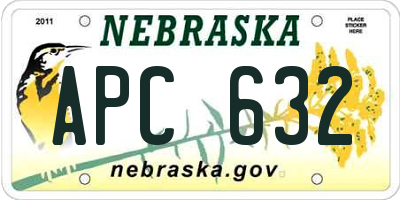 NE license plate APC632
