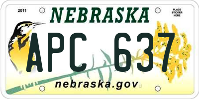 NE license plate APC637