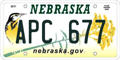 NE license plate APC677