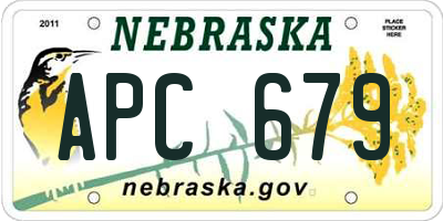 NE license plate APC679